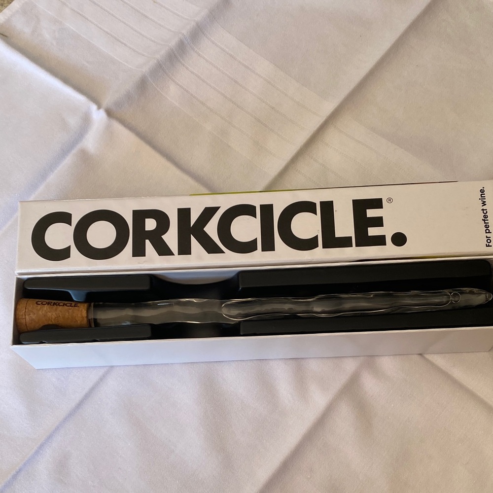 Corkcicle Silver Wine Chiller with Cork Top